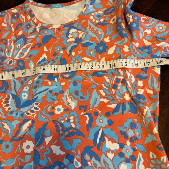 J. McLaughlin Women’s Catalina Cloth Floral Peach Blue Long Sleeve Top Sz S - Picture 8 of 8